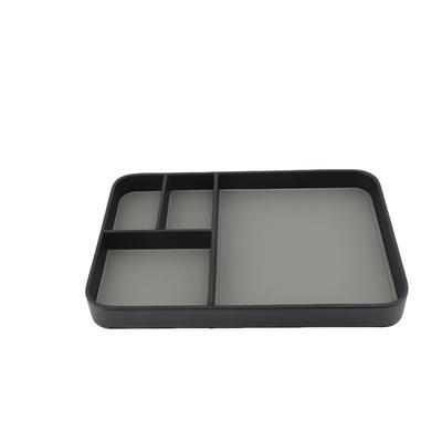 Bandeja de Valet de Cuero PU Elegante Multifuncional   Bandeja para Dejar Cosas para Llaves Reloj Joyería Mesita de Noche