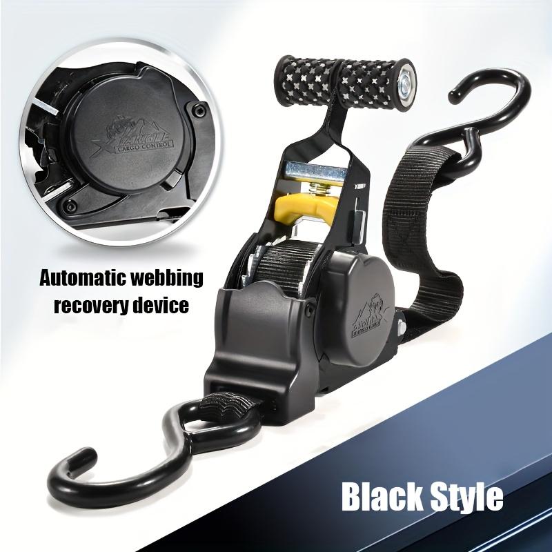 Automatic Retractable Cargo Straps with Heavy Duty Tensioner, Shrink Tensioner Strap, Luggage Rope, Motorcycle Strap, Fixed Tightening Strap