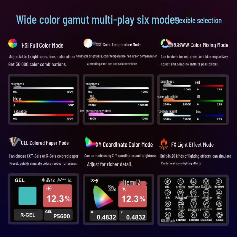 JINBEI JL-600C RGB Full-Color Photography Fill Light