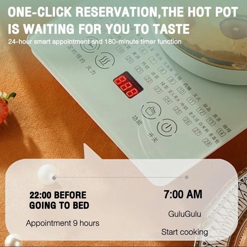 1.8L Large Capital Electric Health Teapot 800W Household Multi-function Kettle Small Portable Thick Glass Kettle Thermos