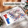 Space Cosmic Theme Crystal Velvet Rug Personalized Custom Name Text Soft Floor Mat Home Decor