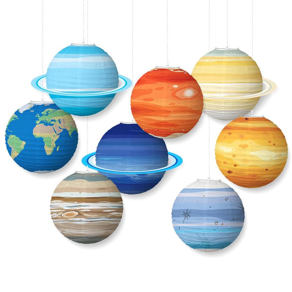 Starry Sky Planet Paper Lanterns for Kids' Parties and Festive Decorations