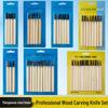 12-Piece Handmade Wood Carving & Engraving Knife Set with Student Art Eraser