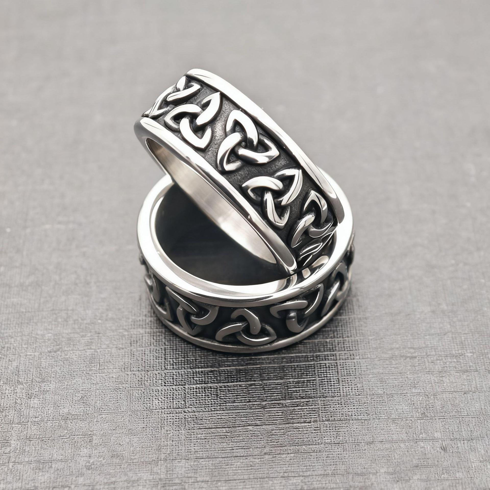 Кольцо из титановой стали с кельтским узлом в скандинавском стиле для мужчин Custom Size
