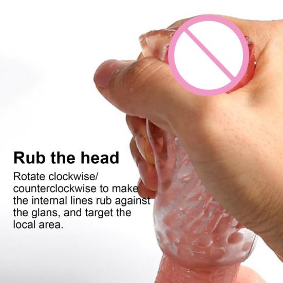 Butt Doll Cup Transparent Convenient Comfortable Vintage Glans Penis Exerciser Pussy Doll Cup for Fun