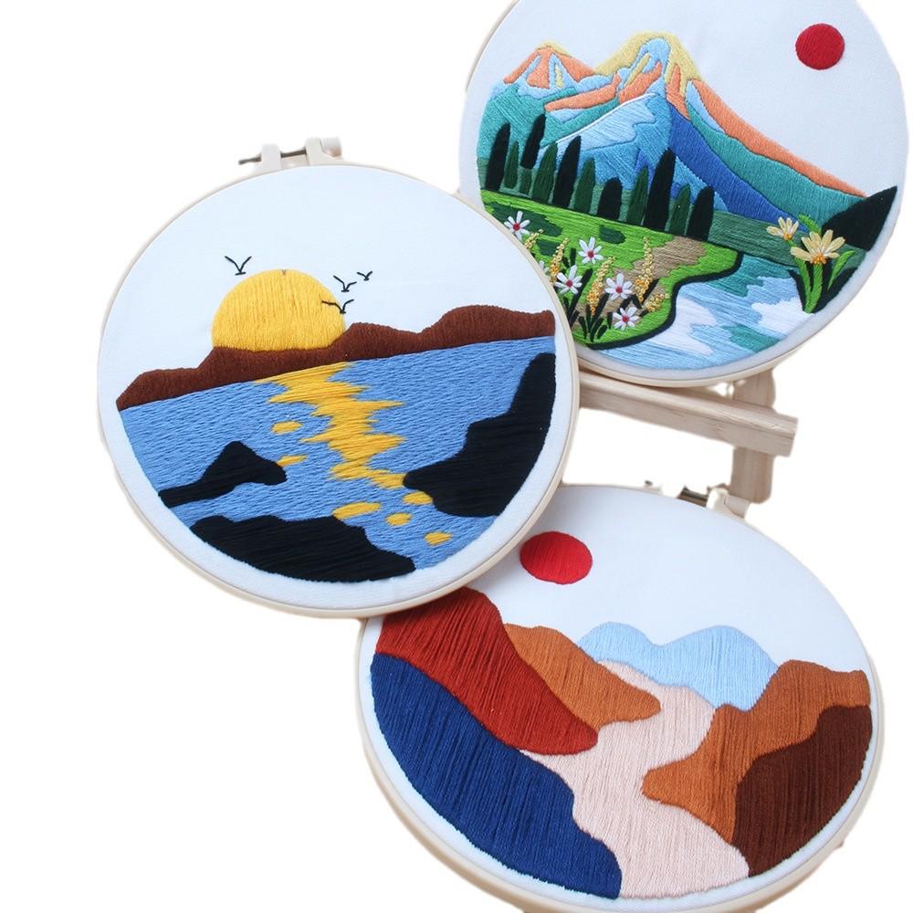 DIY Cross-Border Embroidery Kit: Brocade Rivers & Mountains