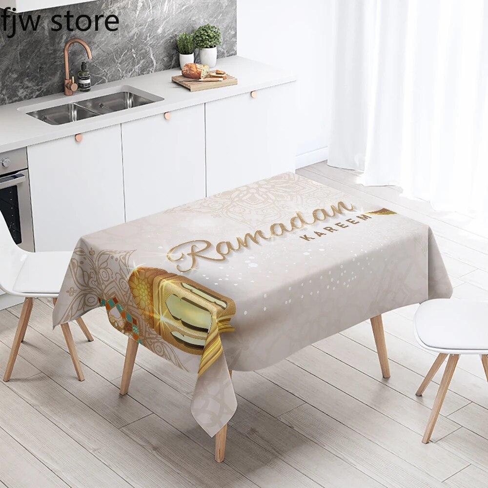 

Рамадан Карим декоративная скатерть исламская мусульманская мечеть Рамадан Мубарак декоративная скатерть украшение дома противообрастающее покрытие 140x240cm