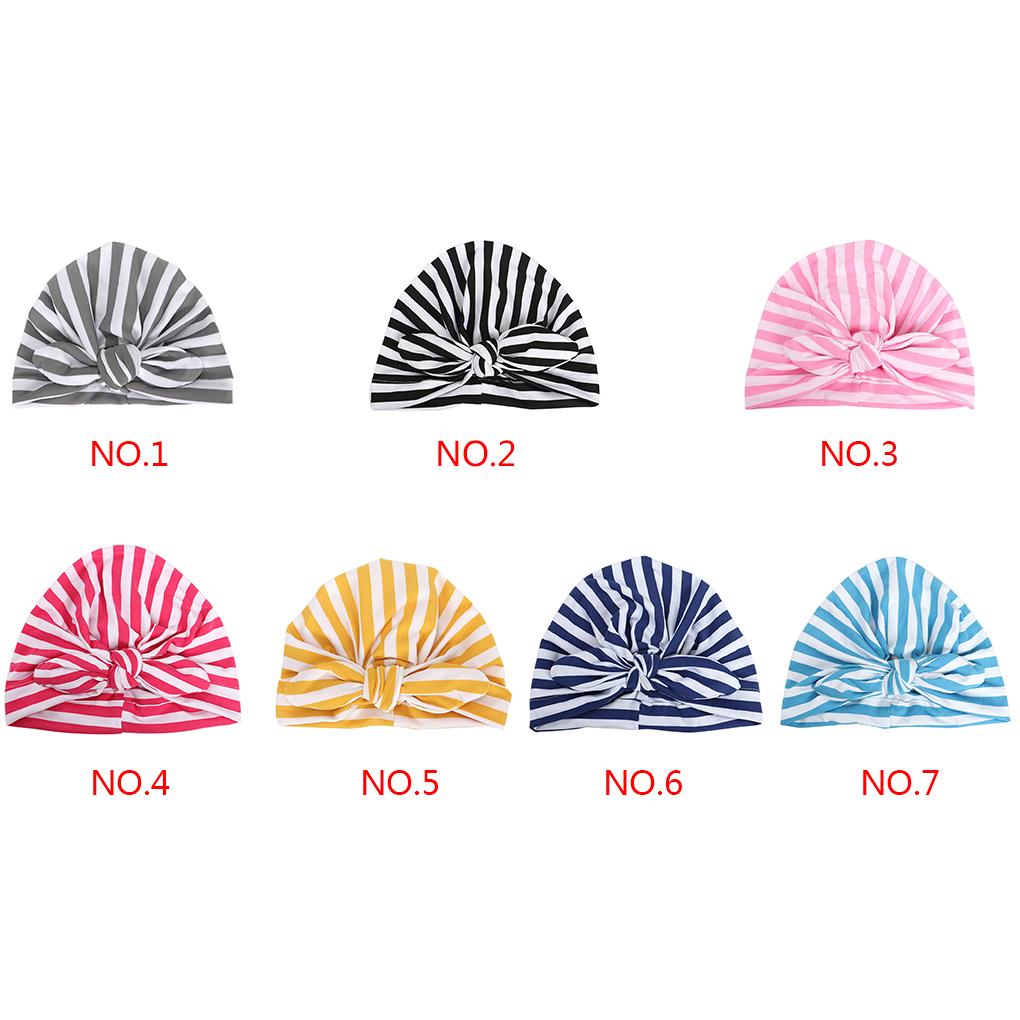Kids Bunny Ear Hat Stripe Turban Baby Cap Head Wrap Adornments Rabbit Headdress