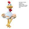 Chicken Ornament Resin Hand-Painted Sitting Chicken Statue Fence Decor Chicken Figurine for Home Garden Stairs Farm Patio