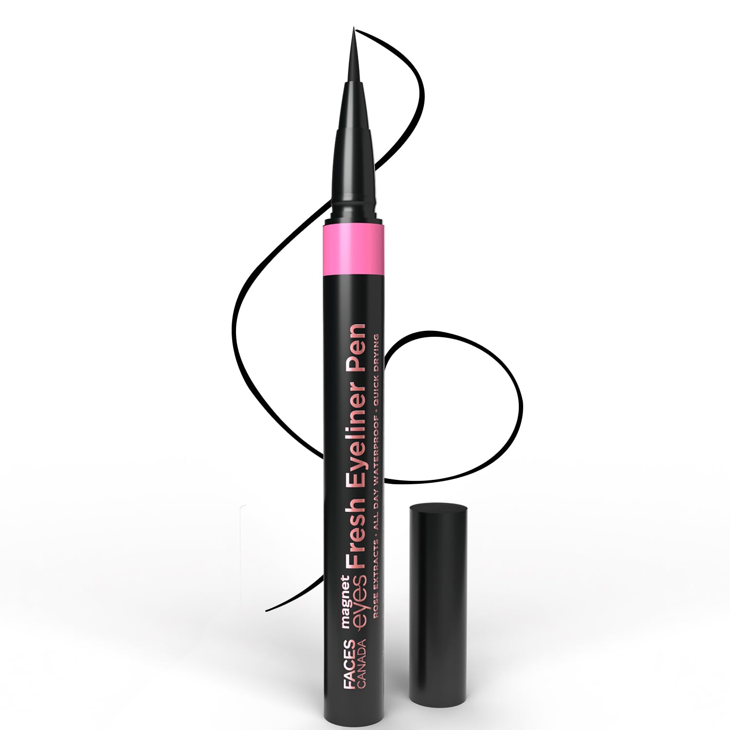 

FACESCANADA Magneteyes Fresh Eyeliner Pen - Black, 1ml | All - Day Waterproof & Smudgeproof | Long-Lasting | Matte Intense Color Payoff | Quick D