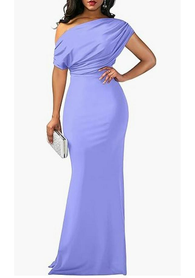 Abito Formale Donna Primavera 2024 Monospalla Senza Maniche Bodycon