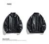 Men's PU Leather Stand Collar Motorcycle Jacket