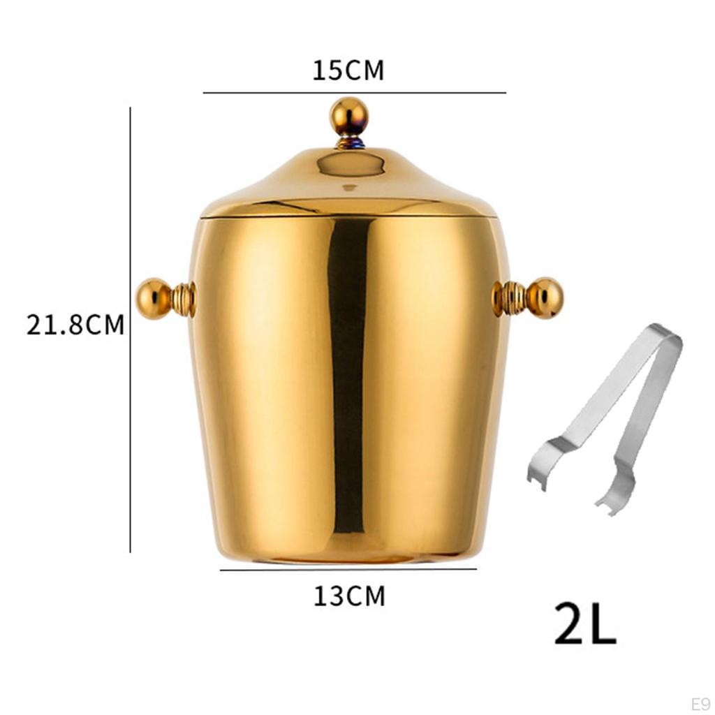 Edelstahl-Eiskübel, Bierkühler, Getränkekühleimer, isoliertes Metallgetränk