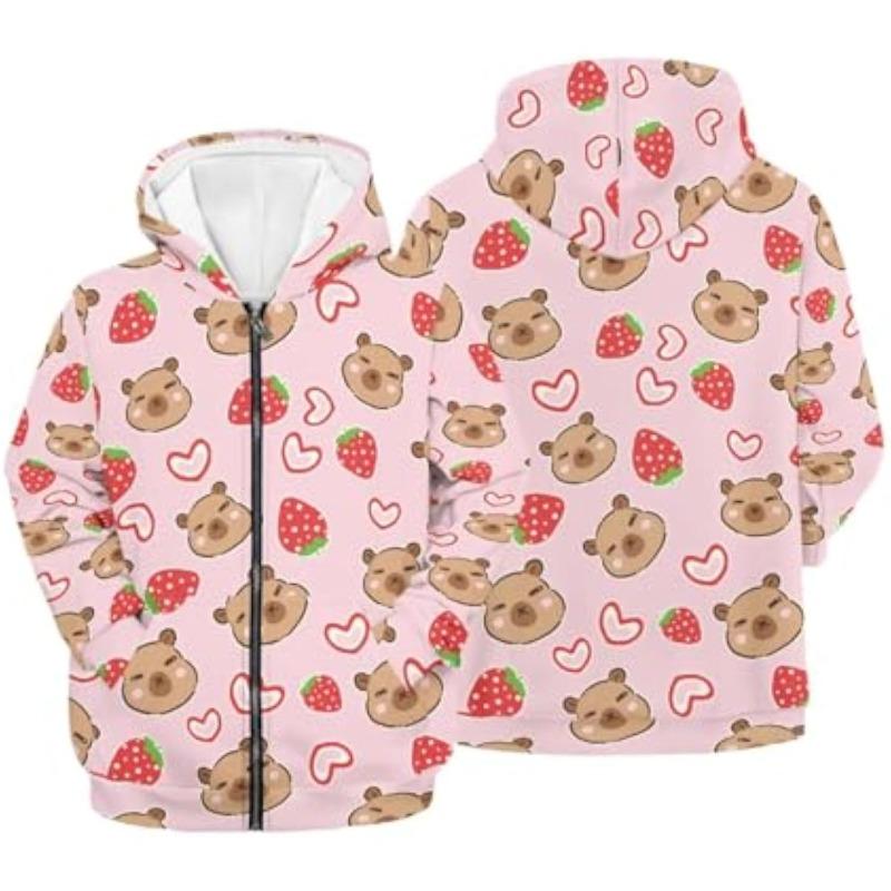 Women'S Zip Up Hoodie 3D Printed Hooded Sweatshirt Hoody Coat with Pocket