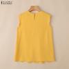 ZANZEA Women Lace Crochet Splice Summer Casual Rpund Neck Sleeveless Tank Tops