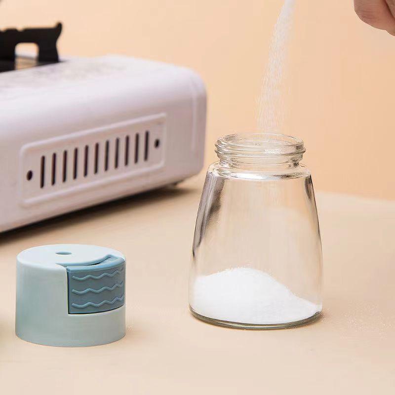 Press-Type Salt Control Bottle Kitchen Measuring Seasoning Jar Household Spice Container Airtight Moisture-Proof Storage Organizer