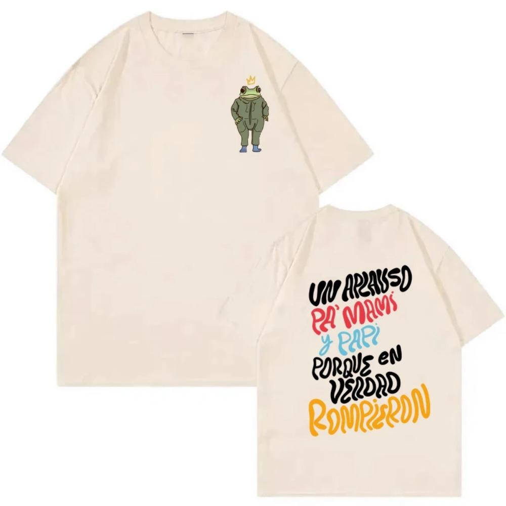 Bad Bunny Printed Cotton T Shirt Men's Clothing Casual Fashion Short Sleeved Top Women Harajuku High Quality Street Wear Short Sleeved Shirt