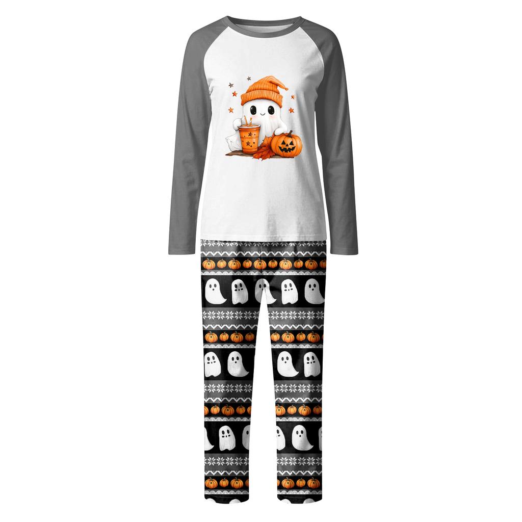 Halloween Print Family Matching Long Sleeved Parent-child Suit Home Clothes Suit Fall