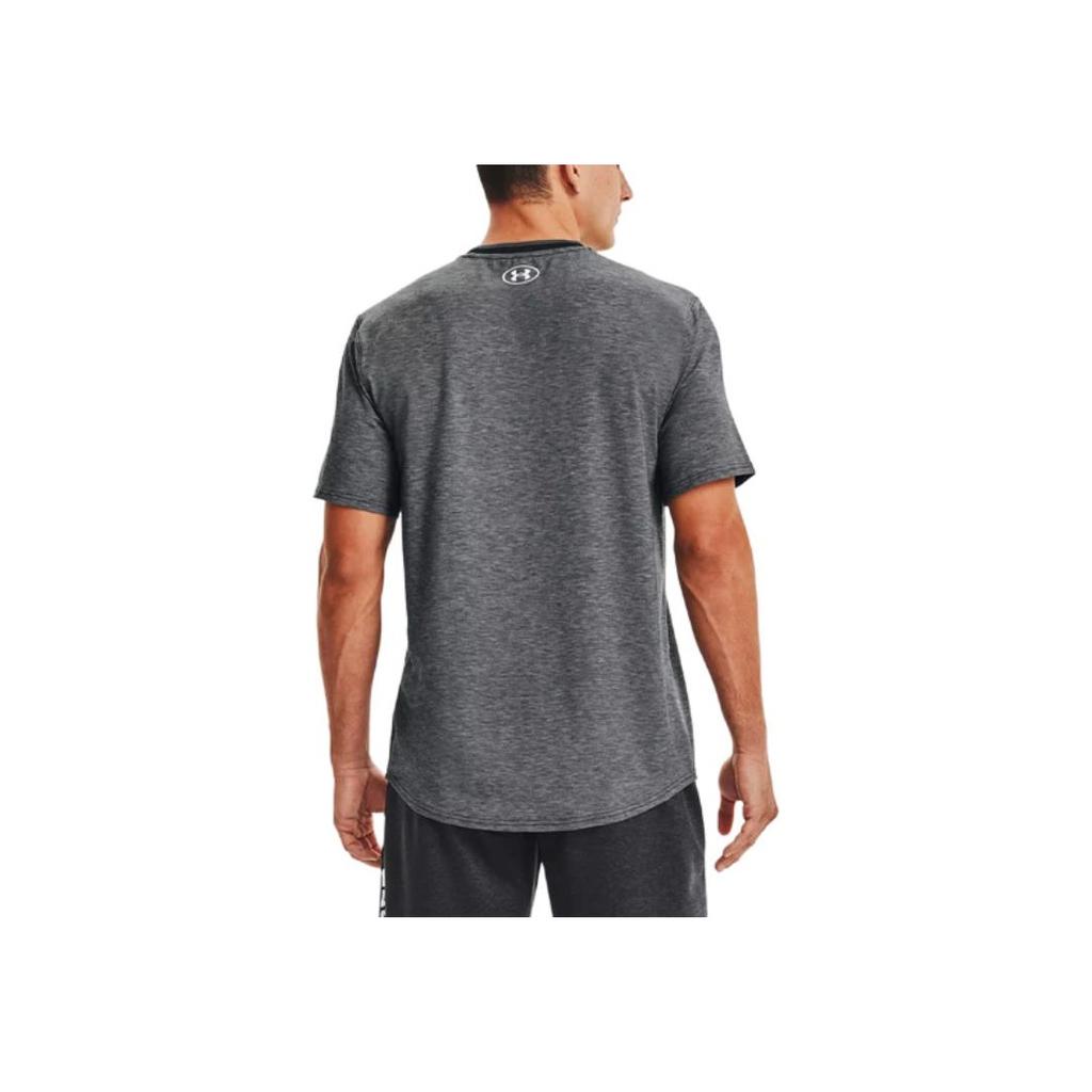 Under Armour Outdoor Casual Training Sport Printed Crew Neck Pullover Short Sleeve T-Shirt Men Tops Gray 1361756-002