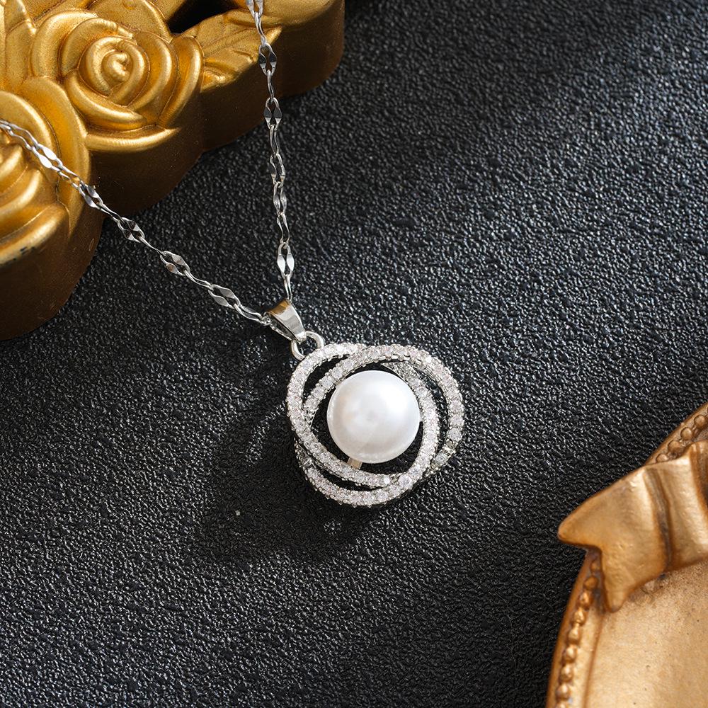 Elegant Copper Bird's Nest Necklace: Luxury Style, Full Diamond, Versatile Clavicle Chain for Women