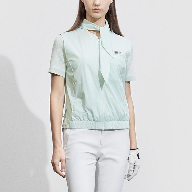 FILA Golf Series Solid Color Golf Woven Vest Women Vests Light-Green A11W415701F-LG