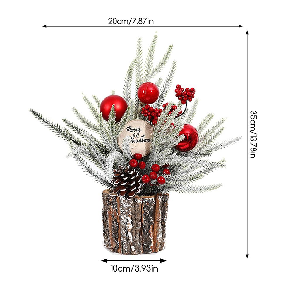 Mini Wooden Potted Artificial Tree Ornaments Sturdy Reusable Quality For Fireplace Mantel Display