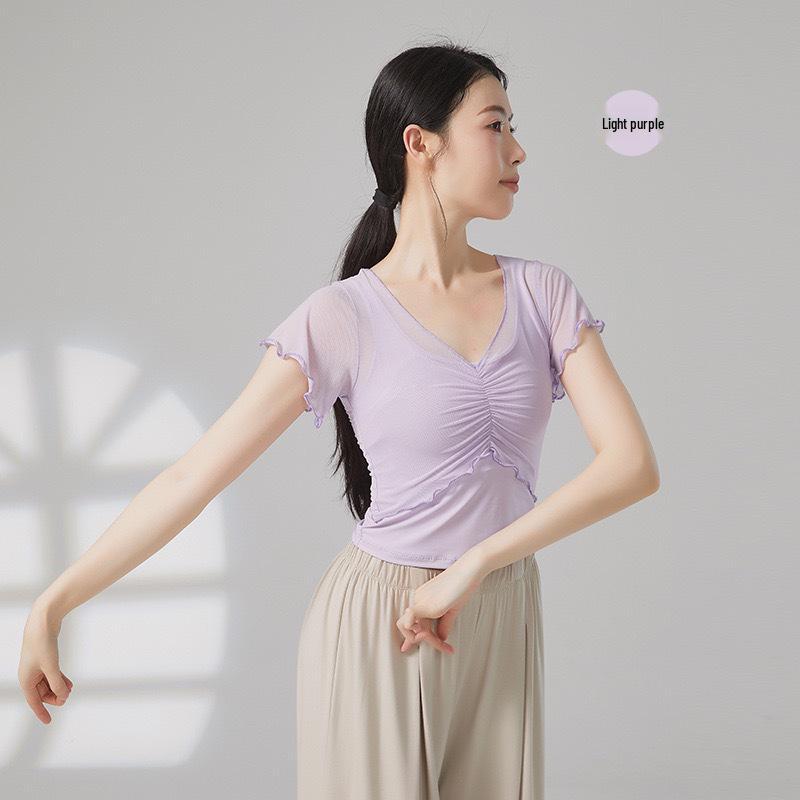 Top de Manga Curta para Dança Moderna Feminino