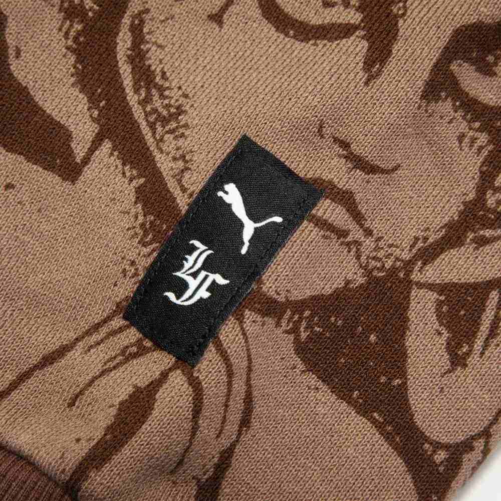 Puma Hoops X Lafrance Vzor Anděla Kontrastní Mikina s Kapucí a Dlouhým Rukávem Pánská Mikina Hnědá Zelená 625664-01