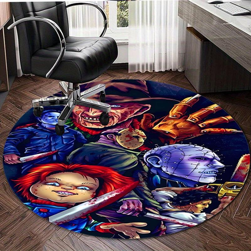 1pc Chucky1 Design Printed Area Round Carpet for Bedroom Living Room Home Decor Rugs Mat Non Slip Mat Rug for Bedside