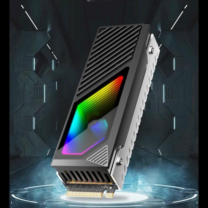 ARGB M.2 Heatsink SSDs Heat Sink with Thermals Pad, Aluminum 2280 M.2 5V 3Pin Addressables ARGB Sync NVME Heatsink for M.2