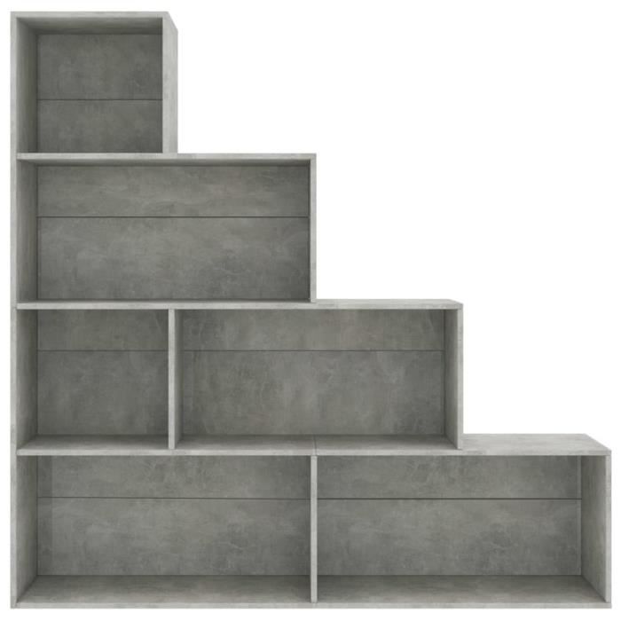 VidaXL Bibliothèque/Séparateur de pièce Gris béton 155x24x160 cm