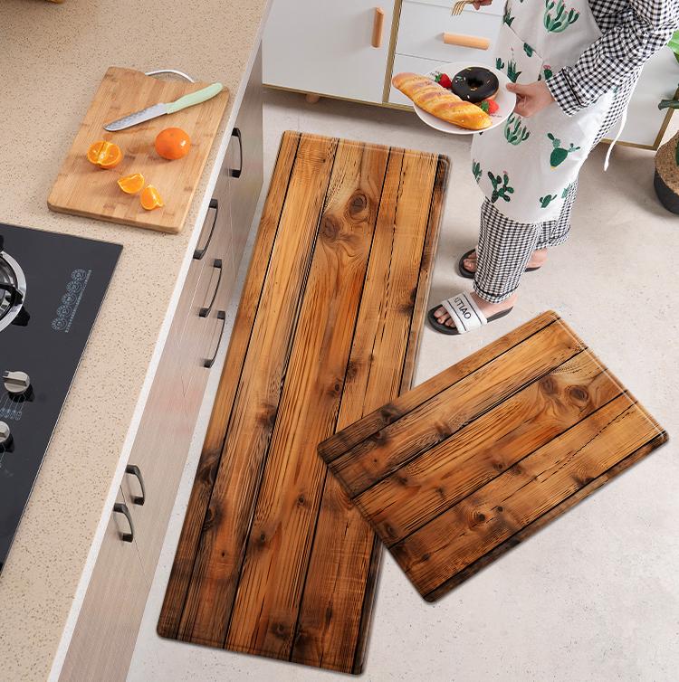 

Кухонные коврики с деревянным принтом для пола, мягкие коврики для ванной, против усталости, для ванной комнаты, гостиной, коврик для коврика для прачечной 60x180cm 1pcs