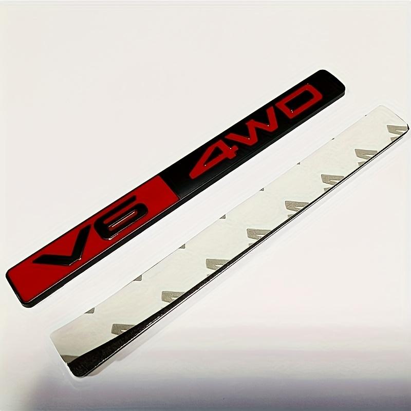 1pc, V6 Letter Modified Car Emblem, Individual Metallic Sticker, Aesthetic And Practical Trunk Badge-Fender Emblem-Side Panel Sticker