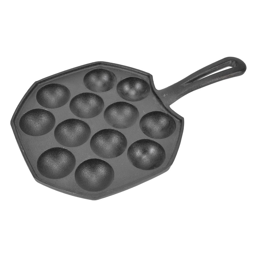 12 Hole Egg Puff Pan Non Stick Cast Iron Frying Pan Meat Ball Pancake Pan for Household Kitchen
