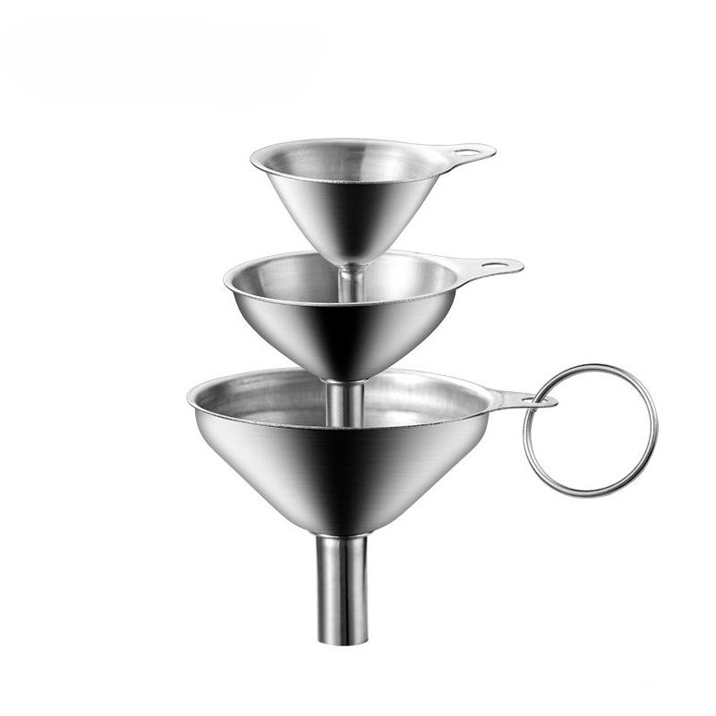 3ks/sada Zlatý nerezový trychtýř pro plnění malých lahviček a nádobek Domácí kuchyňský nástroj