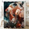 Modern Bathroom Decor Shower Curtain Waterproof Fabric Fish Print Home Decoration Accessories Pink Gold Color 180x240cm