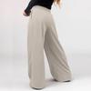 Damskie spodnie palazzo z wysokim stanem i prostymi nogawkami, swobodne spodnie do pracy