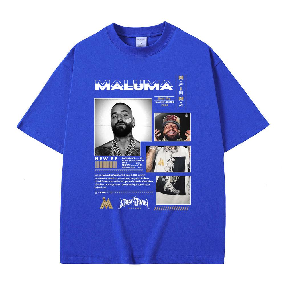 Zpěvák Maluma Obal hudebního alba Trička Pánská Dámská Ležérní Bavlněné Tričko Pánská Móda Nadrozměrná Trička Hip Hop Rap Streetwear