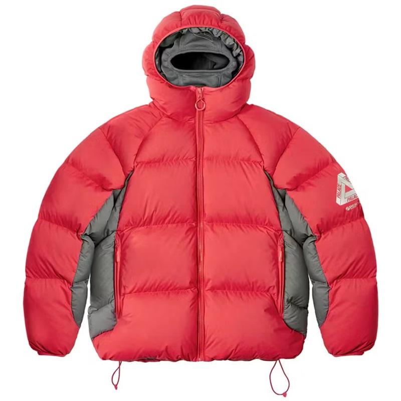 

Зимова Унісекс Куртка з Підкладкою Товсте Бавовняне Пальто Кольоровий Блок Модна Вільного Крою Теплий Верхній Одяг Парна Зимова Куртка XL червоний