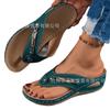 Large Size Women's Shoes Spring and Summer New Toe Casual Beach Slope Heel Flip-flops Women's Cool Slippers