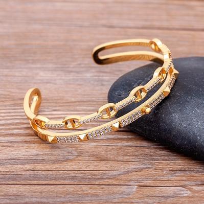 High Quality Gold Color Pig Nose Shape Bangle For Women Punk Charm Bracelets & Bangles Luxury New Femme Party Birthday Jewelry