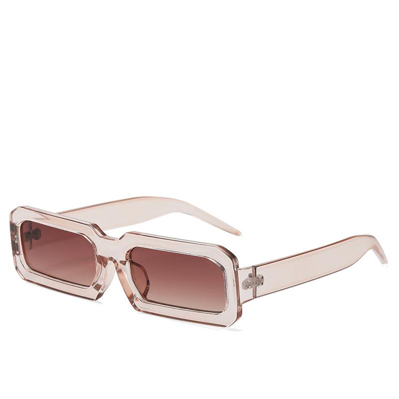 Trendy Luxury Rectangle Sunglasses Vintage Fashion Designer Sun Glasses with UV400 Protection for Men and Women PC Frame