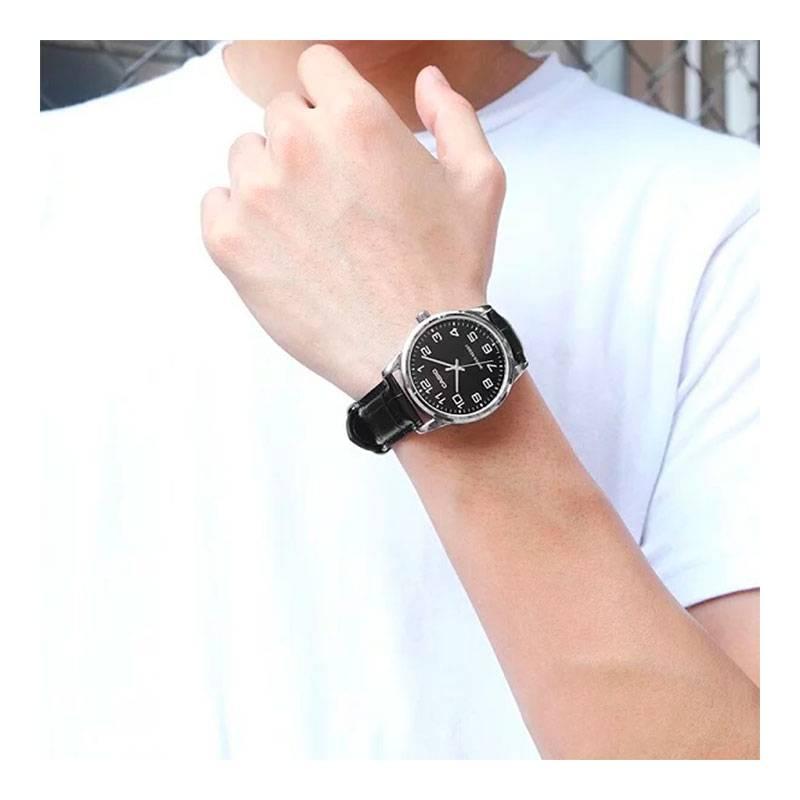 Casio STANDARD Series DRESS Series Retro Casual Business Classic Quartz Movement Leather Strap Japanese and Korean Watch Men's Watch MTP-V001L-1B