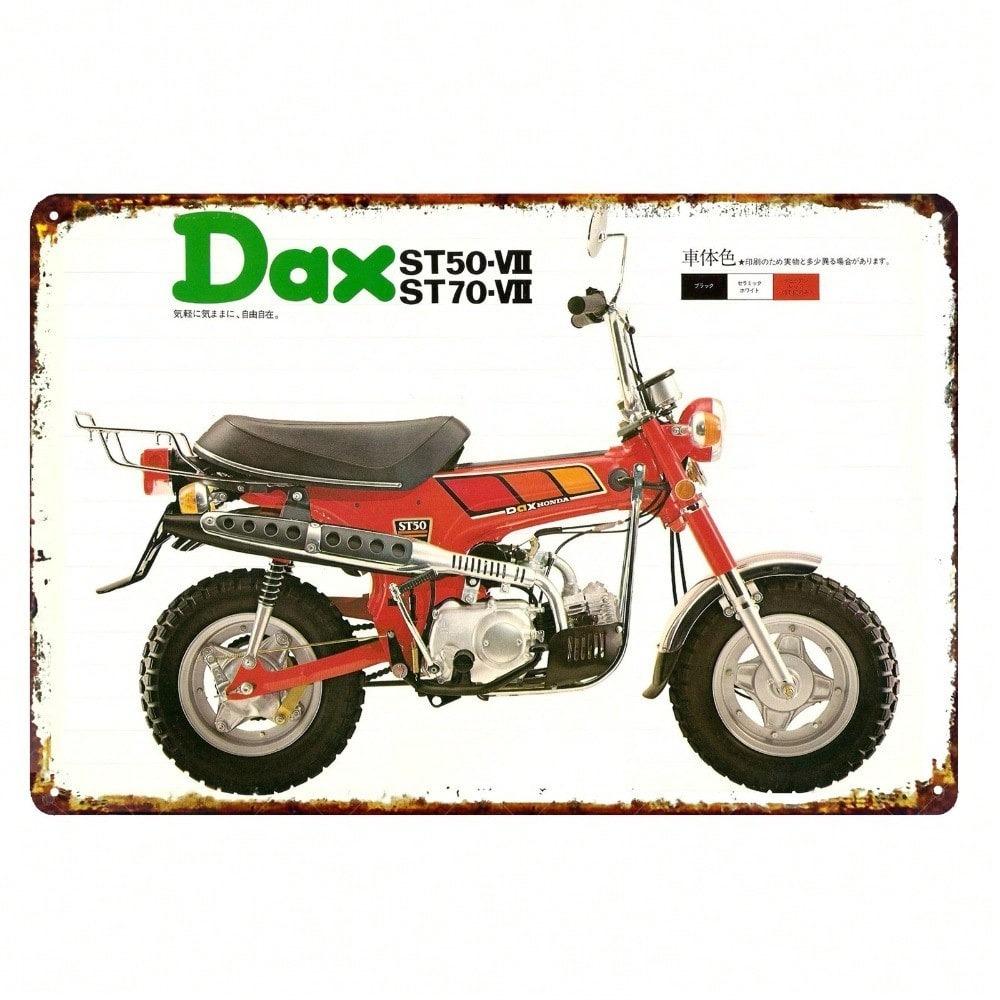 Monkey Dax St50 Minibike Vintage plechový znak 20x30cm Retro garážová nástěnná dekorace Motocyklová dekorace