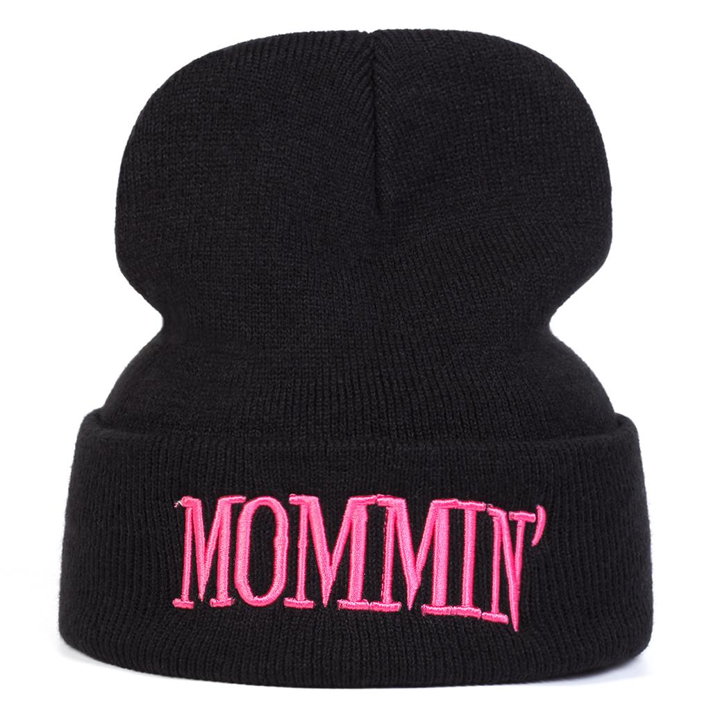 Letter MOMMIN Embroidered Knitted Hat Men and Women Outdoor Windproof Cap Cotton Hip-Hop Hats Autumn and Winter Caps