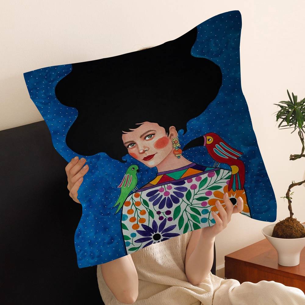 Fashion Abstract Girl Pillow Cover Design cushion Cover decor Holiday Decorati