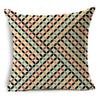 Retro Geometry Linen Pillowcase Car Office Seat Linen Cushion Cover Sitting Room Sofa Decorative Pillowcase 45*45Cm