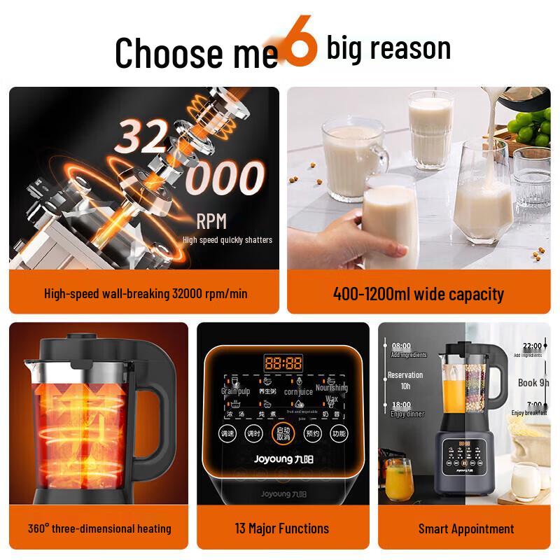 Joyoung Multifunctional 1.2L High-Speed Blender CN plug (adapter included)