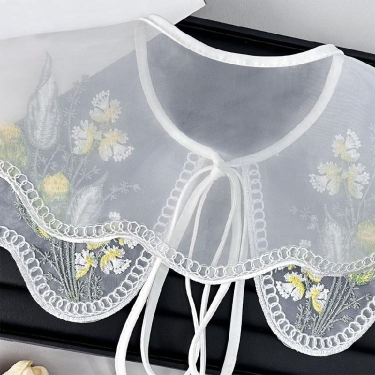 Embroidered Flower Blouse Collar Faux Collar Shirt False Collar Dress Decorative Collar Shawl Wrap Women Clothing Decors