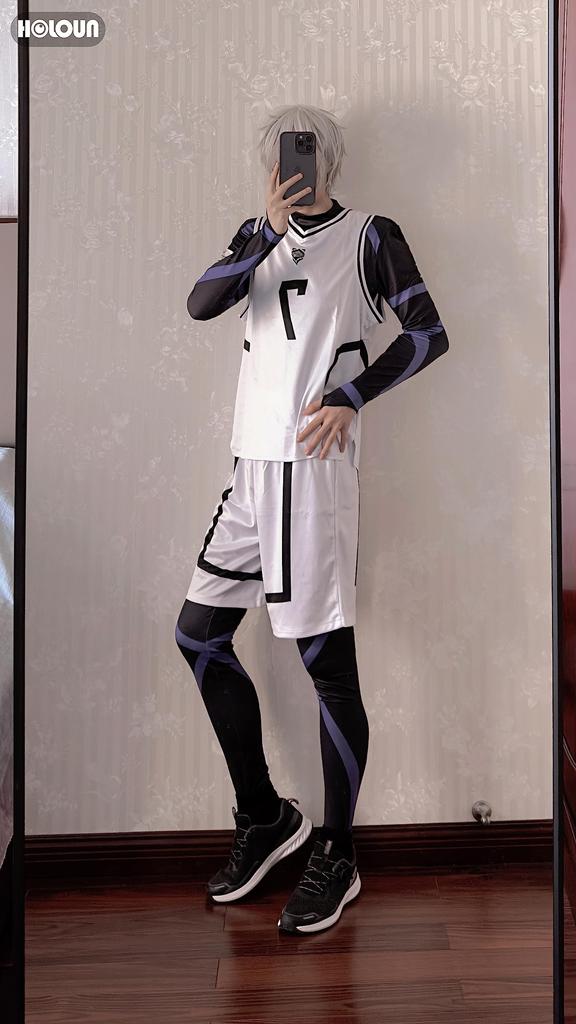 Blue Rock Nagi Seishiro 7 White Inner Practice Cosplay Performance Holiday XL Size [HOLOUN] No. Uniform, Costume, Event, Anime, Halloween, Outfit,